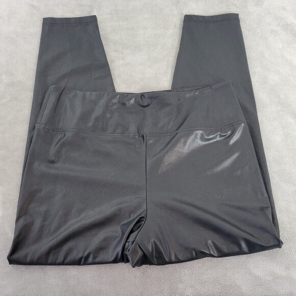 Boston Proper Womens Pants Extra Large Pull On Black Faux Leather Skinny BLA13E - Picture 1 of 9